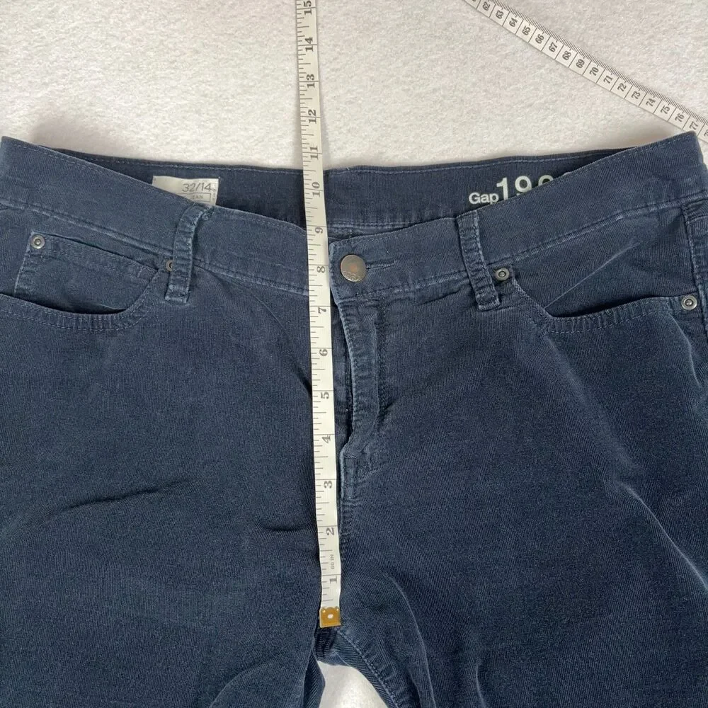 Gap 1969 Legging Jeans Women's 32/14 Navy Corduroy Skinny Stretch